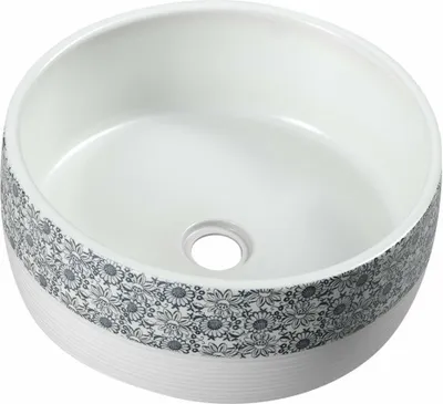 Produktbild von Sapho PRIORI Keramik-Waschtisch Ø 41 cm, weiß mit blau Muster
