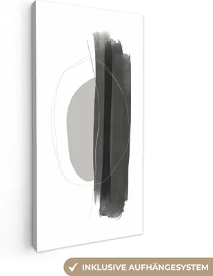 Produktbild von MuchoWow® - Leinwandbilder - Abstrakt - Malerei - Minimalismus, Wandbild, Wanddeko Bilder Wohnzimmer, 20x40 cm