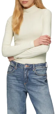 Produktbild von s.Oliver Damen T-Shirt – Slim Fit, Langarm, Stehkragen, Rippware