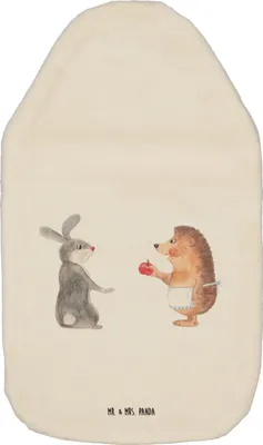 Produktbild von Mr. & Mrs. Panda Wärmflasche Hase Igel - Weiß - Geschenk, Trösten, mit Bezug, Wärmflaschen, naturkautschuk, Herzschmerz, Liebe Spruch, Lustige Sprüche, gummi, Wärmekissen