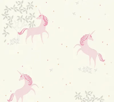 Produktbild von A.S. Création Kinderzimmertapete Boys & Girls Einhorn Tapete Vliestapete mit Glitzereffekt rosa grau weiß 10,05 m x 0,53 m