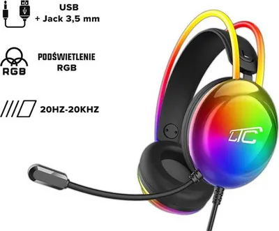 Obrázok produktu pre Slúchadlá na uši multimediálne LTC LXLTC903 RGB (USB+2xJack 3.5mm)