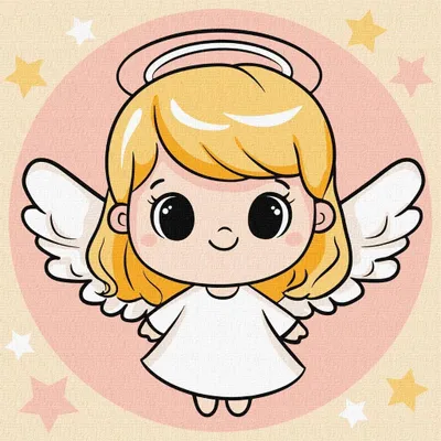 Imagen del producto de Pintura por números - Ángel celestial, 25x25 cm