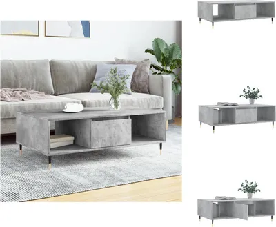 Obrázok produktu pre vidaXL Konferenčný stolík betón sivý 104x60x35 cm materiál na báze dreva - Konferenčné stolíky