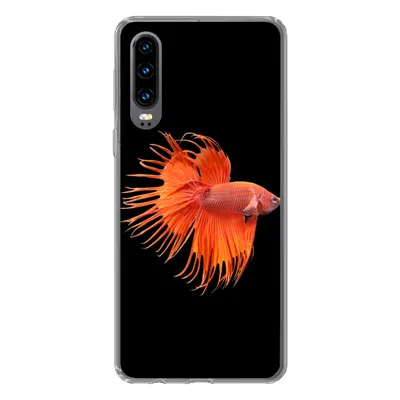 Produktbild von MuchoWow® Handyhülle Schutzhülle Hülle für Huawei P30 Fische - Wilde Tiere - Schwarz Silikon Softcase Handy Hülle - Kartenbesitzer