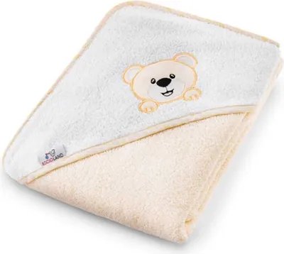 Obrázok produktu pre Uterák s kapucňou BocioLand - Medvedík 100 x 100 cm, ecru