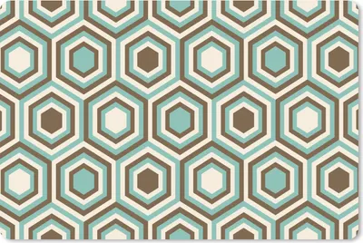 Produktbild von MuchoWow® Mauspad Mousepad Retro - Honigwabe - Blau - Braun 27x18 cm - Mousepads - Maus Mat - Pad - Mausunterlage - Büroartikel - Desk Matten