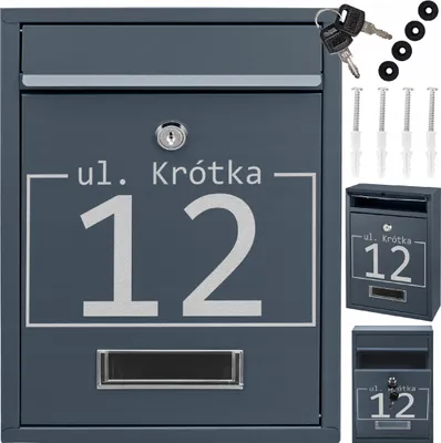 Obrázek produktu pro Poštovní Schránka Na Dopisy, Antracitová + Nápis