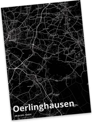 Produktbild von Mr. & Mrs. Panda Postkarte Oerlinghausen - Geschenk, bildkarte, Ansichtskarte, Grußkarte, Stadt, Dorf Karte Landkarte Map Stadtplan, Ansichtskarten, Postkarten
