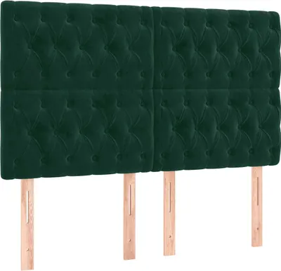 Produktbild von vidaXL Kopfteil Dunkelgrün 160 x 7 x 118/128 cm Samt