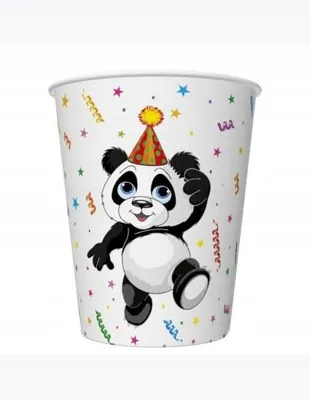 Obrázek produktu pro Papírové kelímky Panda a balónky balení 8 ks narozeniny