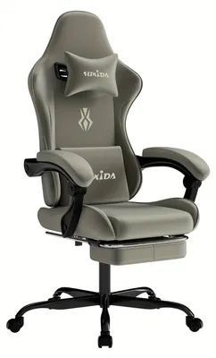 Immagine prodotto di Sedia da gaming ergonomica - Sedia da ufficio gaming - Sedia da scrivania gaming - Schienale confortevole - Poggiapiedi