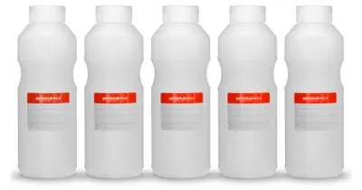 Produktbild von 5x Quetschflaschen, Ketchupflaschen 500 ml mit weißem Ketchupdeckel und Beschriftungsetiketten
