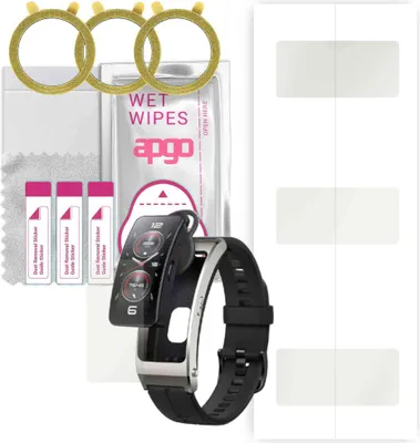 Produktbild von apgo 3 Stück Schutzfolie, Matt, kompatibel mit Huawei TalkBand B7 Smartwatch, Hydrogel Displayschutzfolie mit Positionierhilfe, Displayfolie, robust und kratzfest
