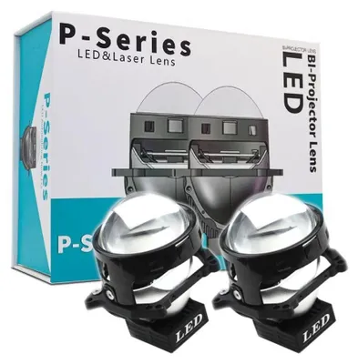 Obrázek produktu pro Sada 2 kusů bi-LED projekčních čoček pro montáž do světlometů, pro potkávací a dálková světla, 3 palce, 120 W, 8000 lm, 12 V, +