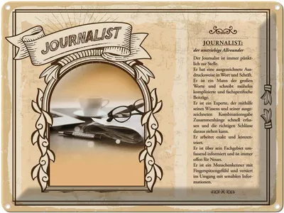 Produktbild von vianmo Blechschild 30x40 cm Journalist Informationen exakt Beruf Arbeit