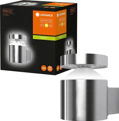 Produktbild von LEDVANCE ENDURA STYLE Cylinder, Wandbeleuchtung für den Außenbereich, Edelstahl, Polycarbonat (PC), Edelstahl, IP44, Fassade, Garten, Pfad, II