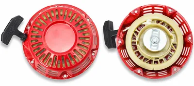 Two recoil starter assemblies for an engine are shown side-by-side against a white background.