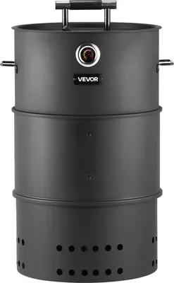 Produktbild von VEVOR Räucherofen, 470 mm, Holzkohlegrill, Räuchergrill, BBQ-Smoker, beschichteter Stahl-Grilltonne mit 2 Grillrosten, 1 Aufhängestange, 6 Haken & Thermometer, ideal für Partys, Garten & Terrasse
