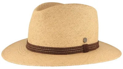 Panama-Hut Traveller mit schmalem Leder-Band von Hut Breiter in stone 65a
