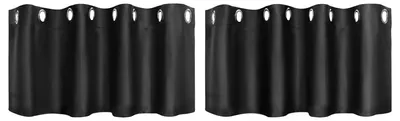 Blickdichte Vorhänge mit Ösen, 2er-Set, Schwarz, 38x132 cm