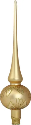 Produktbild von Goldene Einkugel Spitze mit Blattdekor