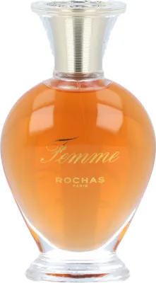 A bottle of Rochas Femme Eau de Toilette.