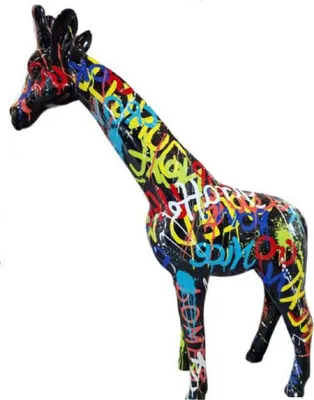 Luxus Designer Garten Terrassen Wohnzimmer XXL Deko Skulptur Figur Giraffe Luxury Designer Garden Terrace Living Room XXL Decorative Sculpture Figure Giraffe