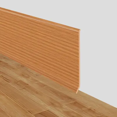 Flexible PVC-Sockelleiste, selbstklebend, 10 cm × 12 m, Gelbe Holzmaserung