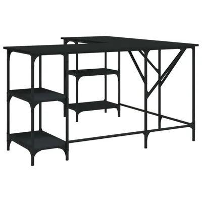 Produktbild von Schreibtisch Schwarz 139x139x75 cm Holzwerkstoff