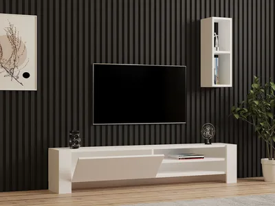 Produktbild von Skye Decor, Naz- Naz PUQ, Weiß, TV-Schränke, 33x160x26,8 cm, 100% Melaminbeschichtete Partikelplatte