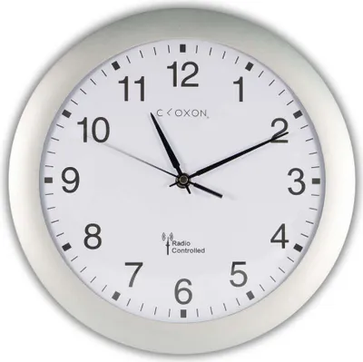 Produktbild von cloxon Wanduhr, silber, 30 cm, Funktechnologie, leises Uhrwerk, modern, gut ablesbar