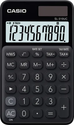 Obrázek produktu pro Casio SL-310UC-BK, Kapsa, Jednoduchá kalkulačka, 10 číslice/číslic, Baterie / Solár, Černá