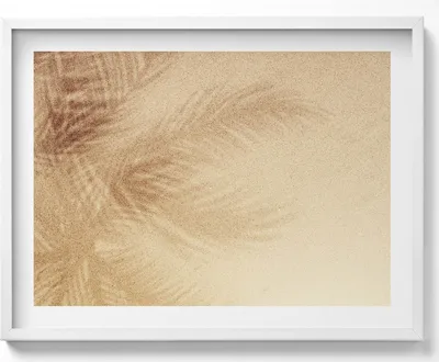 Produktbild von Strandurlaub mit Sand– Wandbild mit Rahmen – Gerahmtes Bild  – Wanddekoration – 80x60 cm –  Weiß Rahmen