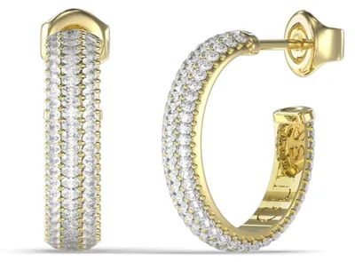 Immagine prodotto di Guess JUBE06020JWYGT/U Orecchini a cerchio da donna in acciaio inossidabile dorato bianco