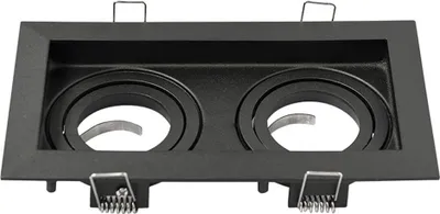 Produktbild von hoftronic LED Einbaustrahler Doppelt GU10 Fassung IP20 Schwarz Eckig