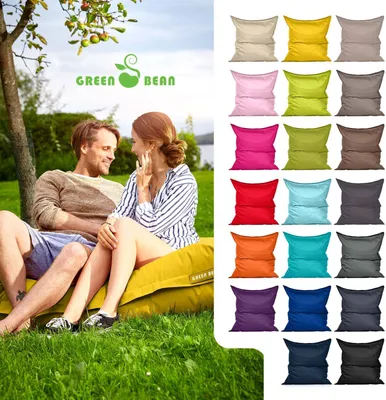 Produktbild von Green Bean® Sitzsack "Square" XXL 140x180cm mit 380 Liter EPS Perlen - Riesensitzsack für Kinder & Erwachsene - Gelb