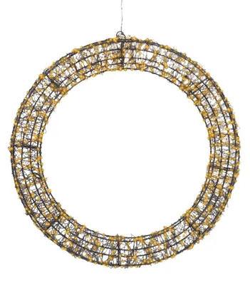 Productafbeelding van Classic warm 720 Micro-LED verlichte krans frame zwart dia 58 cm Lumineo