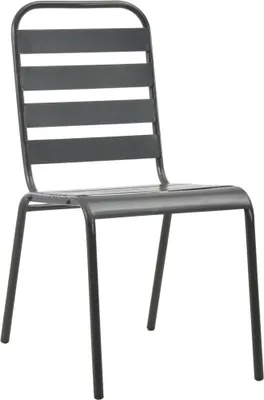 Immagine prodotto di Sedie da Esterno 4 pz Design a Doghe in Acciaio Grigio Scuro