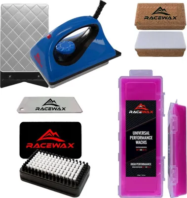 Image de RaceWax Skiwax Set 5 pièces Fer à farter Cire liège BaseBrush Nordic Alpin