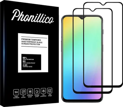 Immagine prodotto di Vetro temperato per OnePlus 7 [2 pezzi] Pellicola protettiva per lo schermo con bordo nero Pellicola antigraffio resistente Phonillico®