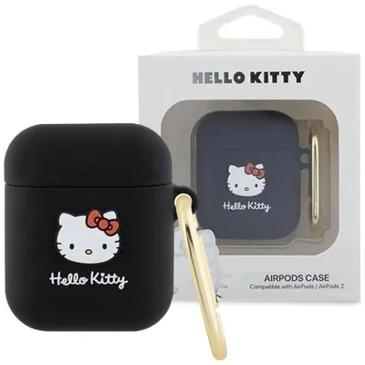 Produktbild von Hello Kitty Silicone 3D Kitty Head - Etui AirPods 1/2 gen (czarny)