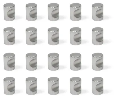 Möbelknopf Zamak satiniertes Nickel 20 Stück Ø 20 mm