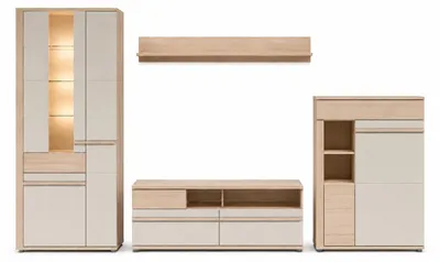Produktbild von OSLO Wohnwand Set A 4-teilig, Cashmere/Riva, Breite 316 cm, KI-generiertes Bild