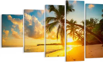 Produktbild von Bild auf Leinwand - Leinwandbild - Meer Strand Palme - 100x60cm - Wand Bild - Wanddeko - Wandbilder - Leinwanddruck - Bilder - Kunstdruck - Wanddekoration - Leinwand bilder - Wandkunst - EG100x60-3922