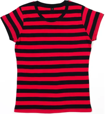 Produktbild von Mantis M110S | Damen T-Shirt modisch gestreift - Farbe: Black/Red - Größe: M