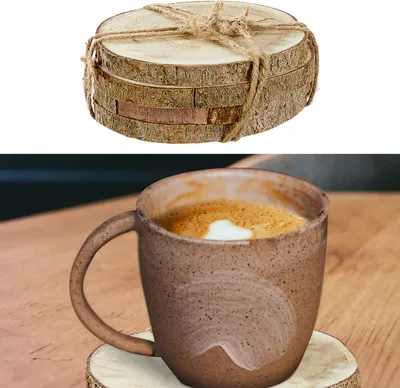 Produktbild von Untersetzer Holzscheibe, 4er Set, ca. 12cmD