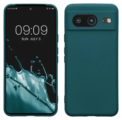 Produktbild von kwmobile Slim Case kompatibel mit Google Pixel 8 Hülle - Handyhülle aus Silikon in Petrol matt