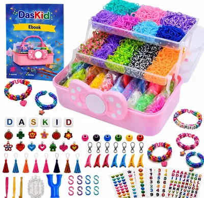 Loom Bands Set, 17000+ Gummibänder, Webrahmen, Perlen, für Kinder