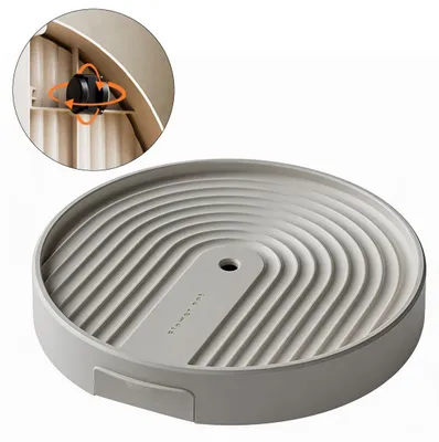 Produktbild von 2er-Set runde Pflanzenroller mit 4 Rollen, rollbare Pflanzenständer mit Rollen,Topfuntersetzer für drinnen und draußen, Beige, 29 cm